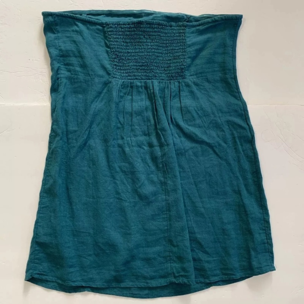 Anthropologie teal tunic top short mini dress large linen blend New NWT RARE HTF - Picture 2 of 3